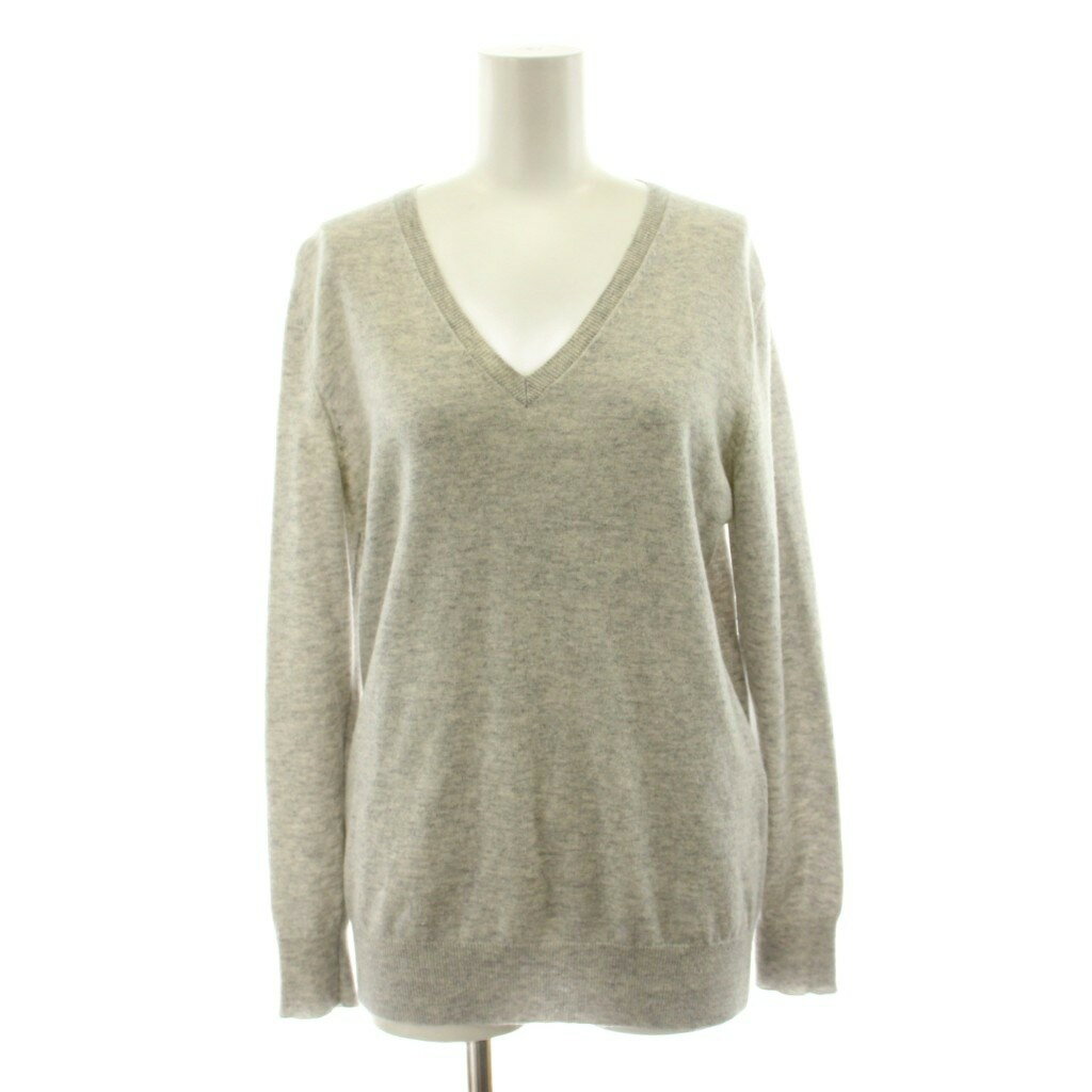 セオリーリュクス theory luxe FINE CASHMERE WALD ニット セーター 長袖 Vネック カシミヤ 薄手 38 グレー 03-7301781 /KU レディース  260327