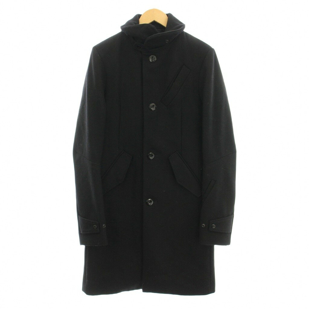 【中古】ジースター G-STAR Empral Wool Coat ロングコート ウール混 XS 黒 ブラック D06960-9168-990 /☆G メンズ 【ベクトル 古着】 260331(4.0)
