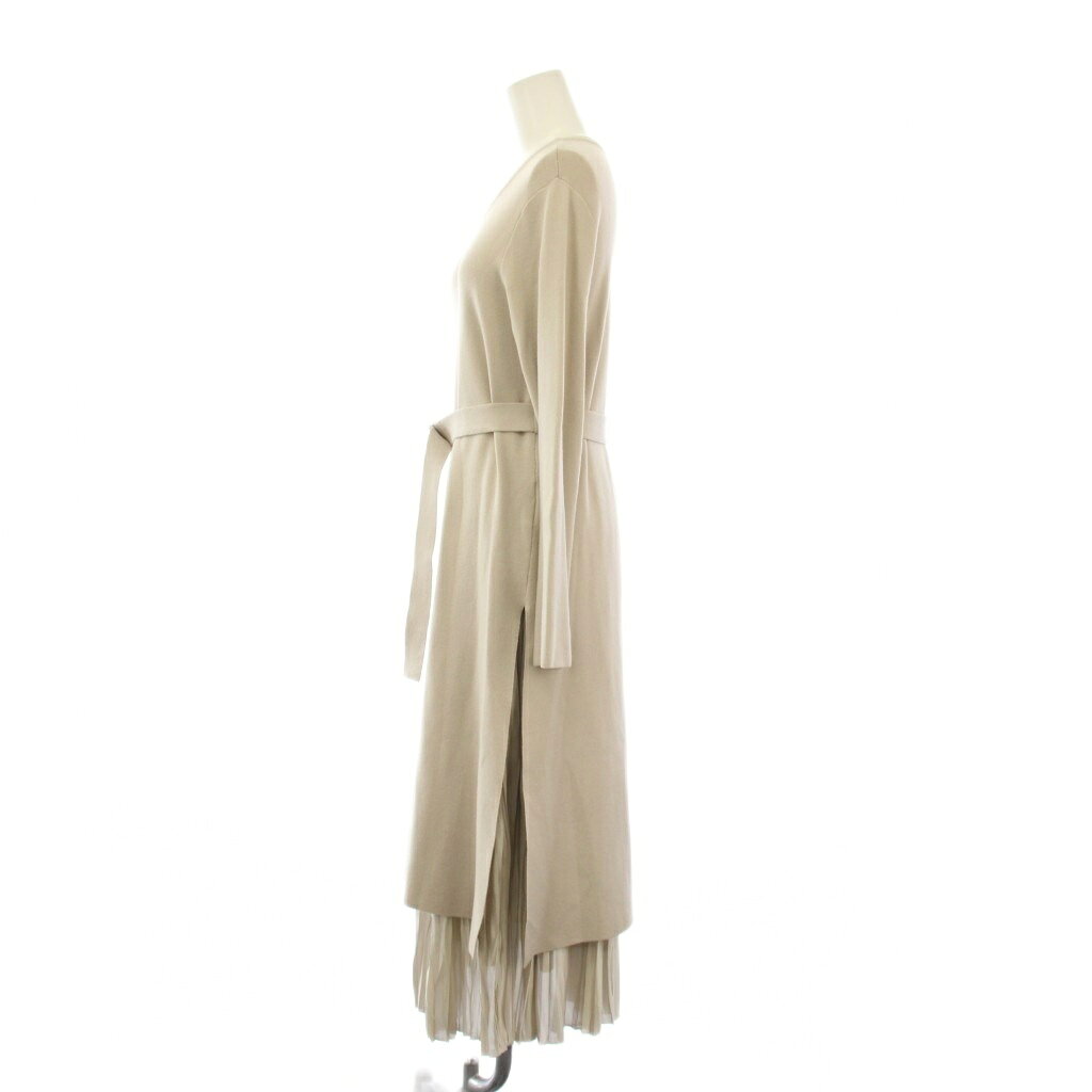 【中古】ミラオーウェン Mila Owen スカートレイヤードニットワンピース 0 ベージュ ロング丈 長袖 ラウンドネック /LP レディース 【ベクトル 古着】 260401 vectorpremium-18994502 ブランド古着ベクトルプレミアム店 サンプル画像2