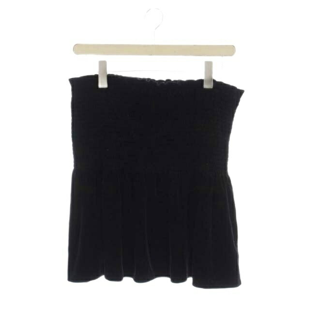 【中古】ザラ ZARA チューブトップ ベアトップ XL 黒 ブラック 袖なし シャーリング フレア裾 /KG レディース 【ベクトル 古着】 260403（楽天・ブランド古着ベクトルプレミアム店）
