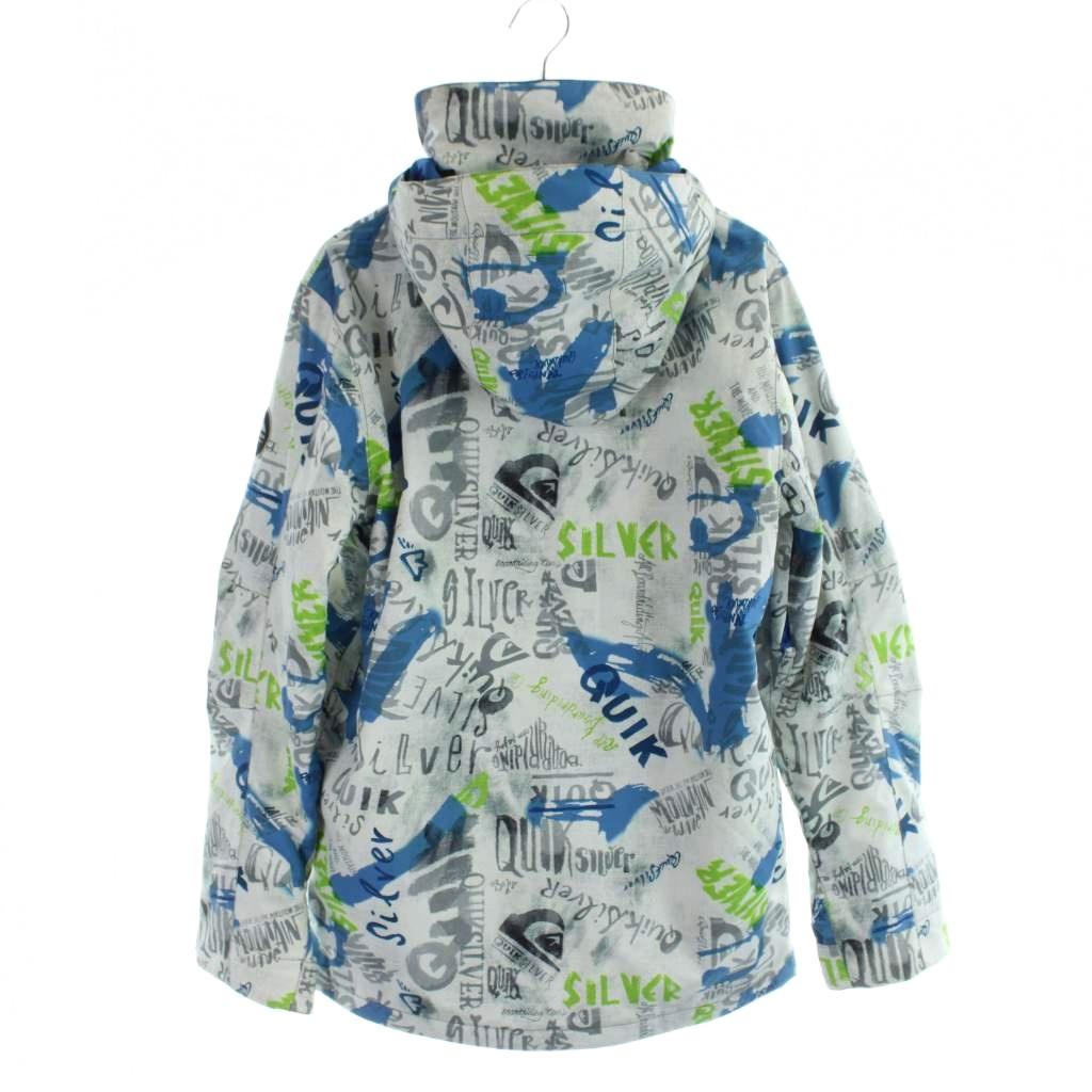 【中古】クイックシルバー QUIKSILVER ジャケット スノーボード スキー ウエア フード 上着 S 青 ブルー 白 ホワイト グラフィック柄 長袖 フード付き /AP レディース 【ベクトル 古着】 260410 2