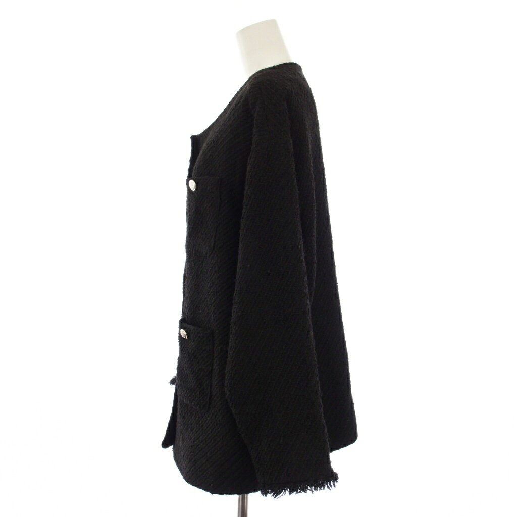 【中古】リエディット Re:EDIT ジャケット 上着 L 黒 ブラック 長袖 ノーカラー フリンジ /LP レディース 【ベクトル 古着】 260406 vectorpremium-19007923 ブランド古着ベクトルプレミアム店 サンプル画像2