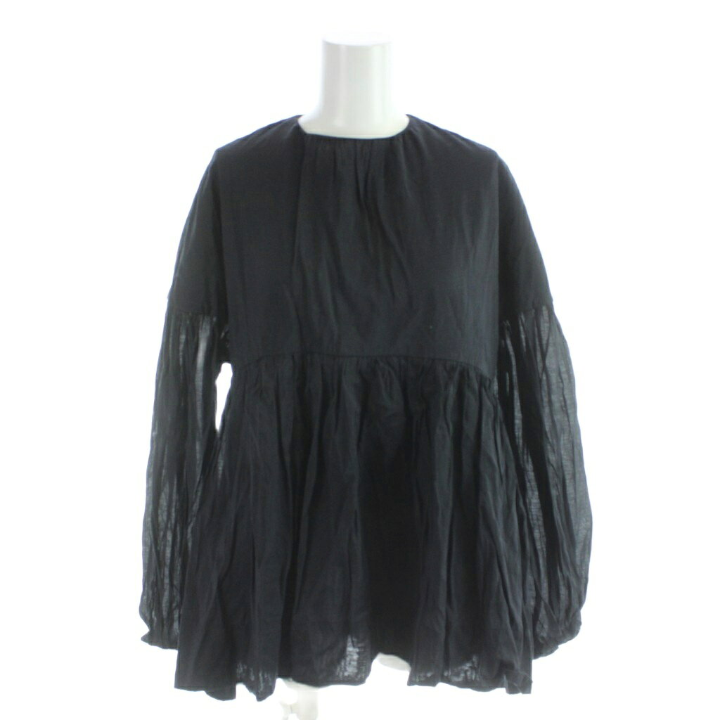 【中古】ミラオーウェン Mila Owen シャツ ブラウス 0 黒 ブラック 長袖 ラウンドネック ギャザー切り替え /AP レディース 【ベクトル 古着】 260411 vectorpremium-19013566 ブランド古着ベクトルプレミアム店 パッケージ画像