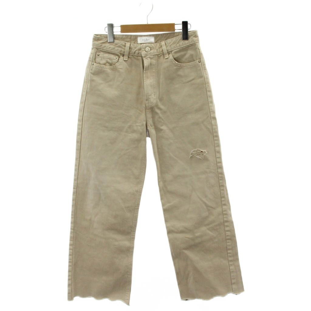 [중고] 미라 오웬 Mila Owen 24AW 헴 디자인 데님 팬츠 청바지 0 베이지 데미지 가공 09WFP244940 /KG 레이디스 [벡터 헌옷] 260408