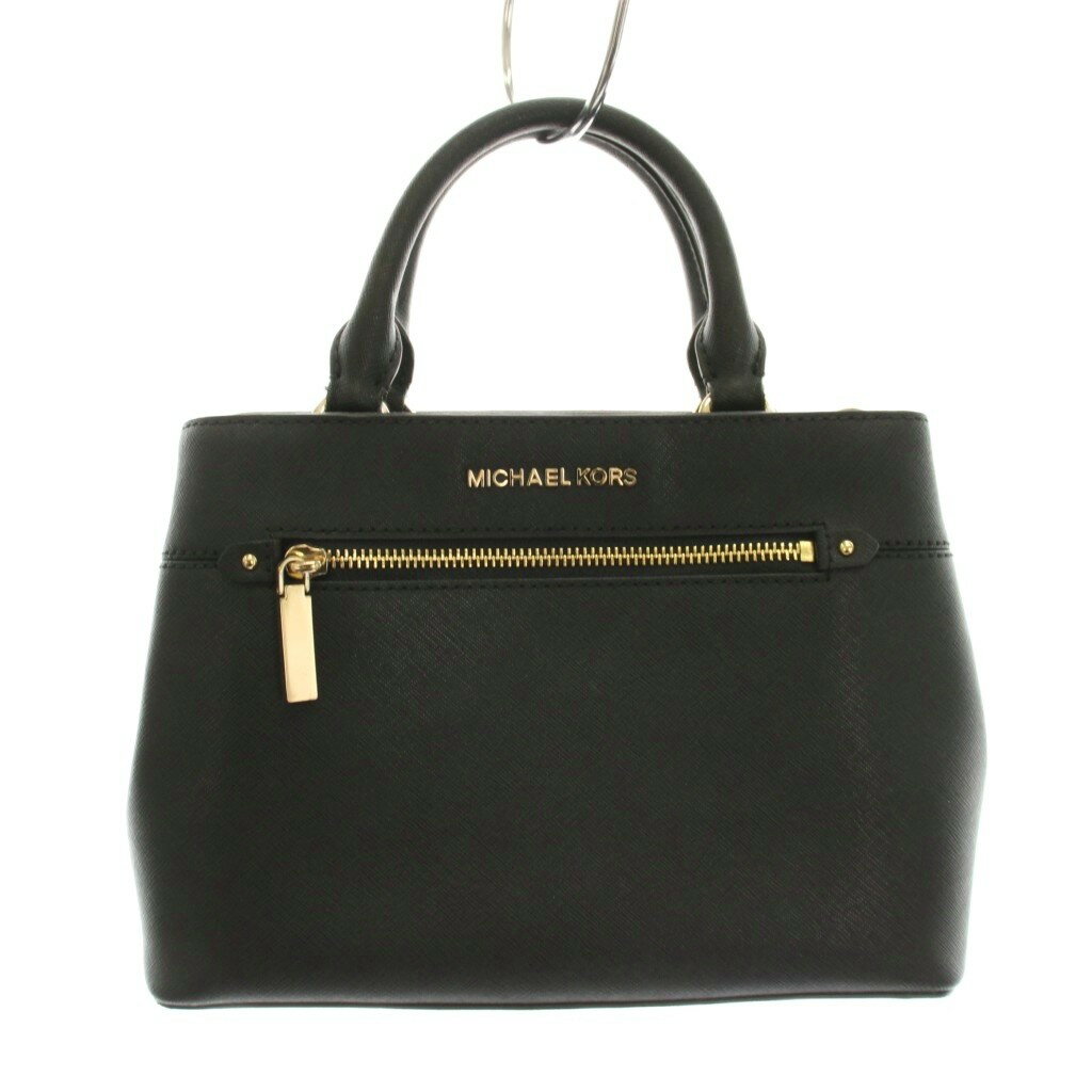 VANESSA BRUNO - 【中古】マイケルマイケルコース Michael michael kors ハンドバッグ レザー 黒 ブラック ジップポケット /YM レディース 【ベクトル 古着】 260417