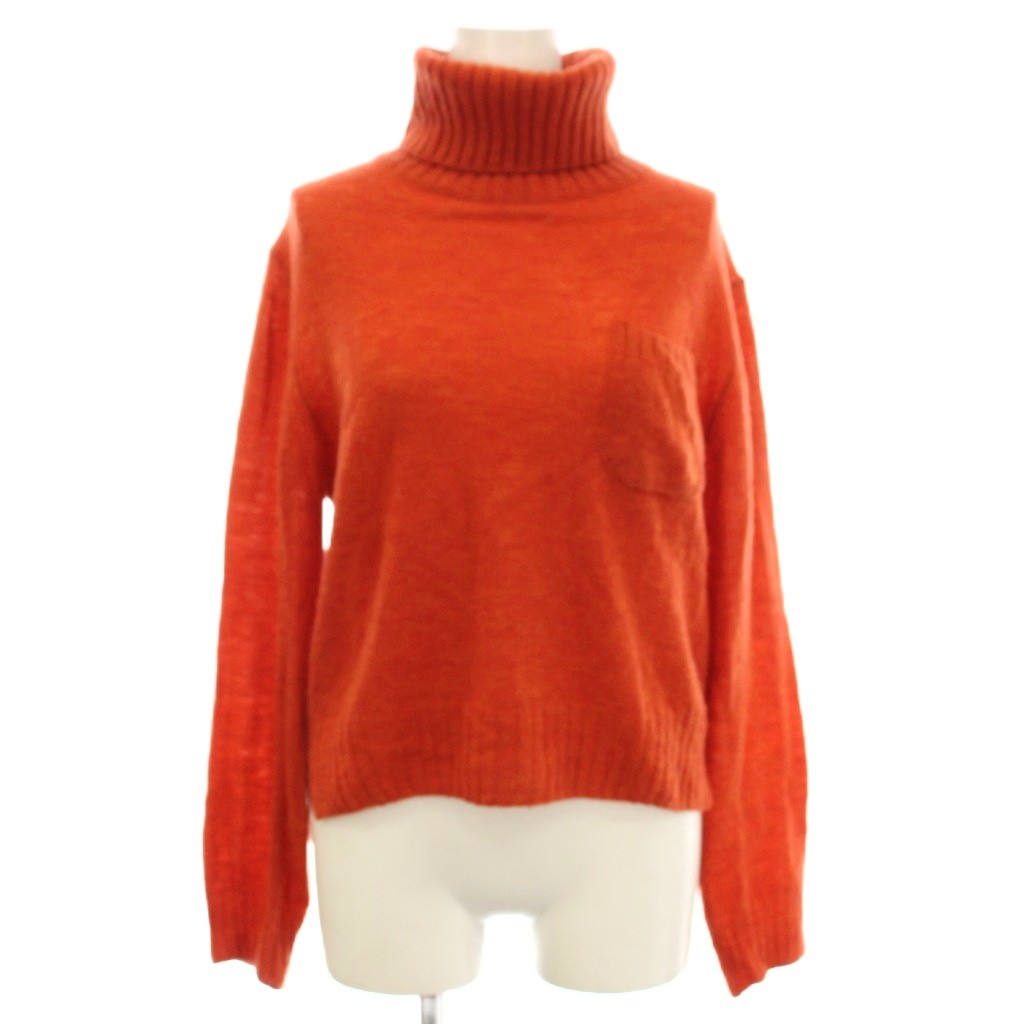 Long-Sleeved Knit - 【中古】フォーティーファイブアールピーエム 45R 45rpm フロートガーゼのタートルネックセーター ウール ニット 長袖 2 オレンジ 5128069 /☆G レディース 【ベクトル 古着】 260409