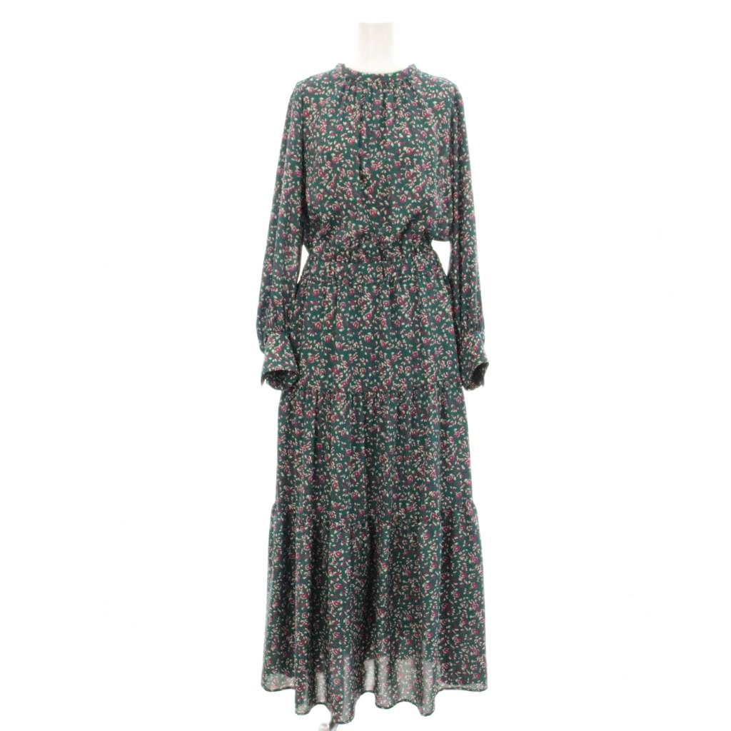 樂天商城 - 【中古】グリーンレーベルリラクシング ユナイテッドアローズ green label relaxing FFCフラワーティアードワンピース F 緑 グリーン 花柄 長袖 36261622210 /GP レディース 【ベクトル 古着】 260413