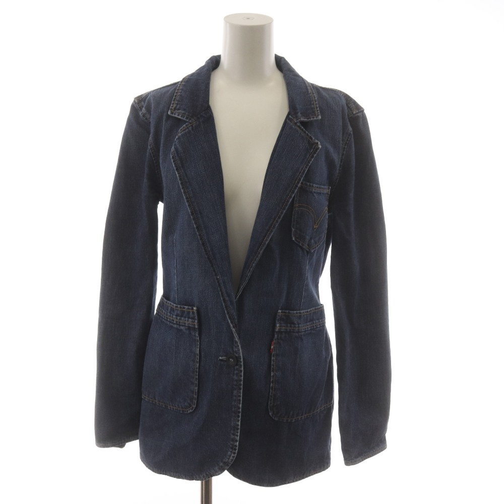 【中古】リーバイス Levi's デニムジャケット テーラード ブレザー 上着 S 青 ブルー /RR レディース 【ベクトル 古着】 260413