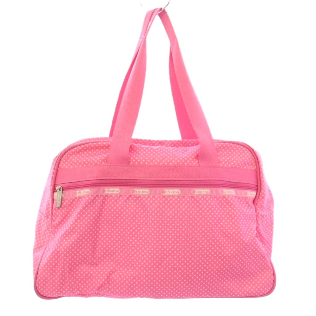 【中古】レスポートサック LesportSAC ボストンバッグ トートバッグ ドット柄 ピンク /TK レディース 【ベクトル 古着】 260418ブランドレスポートサック LesportSAC実寸サイズ持ち手の長さ：61cm　ヨコ：42cm　タテ：27cm　マチ：18cm　ショルダーの長さ：-cm　　素材表記なし色ピンク 白 ホワイト状態保管時の匂い、使用感のある匂い、縁に薄黒い汚れ、ロゴプリントに剥げがあります。 ※全体的に中古品としての使用感とダメージがありますが、通常使用には支障のない商品です。 掲載写真や記載内容をご確認いただき、ご理解の上ご購入ください。付属品付属品なし備考製造国：アメリカ商品のお問い合わせの回答を休止しております。＊各商品ページの商品詳細等をご確認の上ご購入ください。【中古】レスポートサック LesportSAC ボストンバッグ トートバッグ ドット柄 ピンク /TK レディース 【ベクトル 古着】 260418状態ランク　”B”詳細については、下記および「状態ランクについて」ページをご覧ください。未使用・新品の商品ほぼ新品同様の商品使用感が少なく、かなり状態の良い商品使用感はあるが、傷や汚れの少ない商品使用感の他、傷や汚れが見られる商品かなり大きな傷みがある難あり商品※S〜CランクはUSED品となりますので、使用感をご理解の上でご入札下さい。状態ランクについてinformationブランドレスポートサック LesportSAC実寸サイズ持ち手の長さ：61cm　ヨコ：42cm　タテ：27cm　マチ：18cm　ショルダーの長さ：-cm　　素材表記なし色ピンク 白 ホワイト状態保管時の匂い、使用感のある匂い、縁に薄黒い汚れ、ロゴプリントに剥げがあります。 ※全体的に中古品としての使用感とダメージがありますが、通常使用には支障のない商品です。 掲載写真や記載内容をご確認いただき、ご理解の上ご購入ください。付属品付属品なし備考製造国：アメリカ商品のお問い合わせの回答を休止しております。＊各商品ページの商品詳細等をご確認の上ご購入ください。本商品は一点物です他サイトや店舗にて販売している商品です。多少のお時間差にて欠品になることもございます。予めご了承頂ますようお願い致します。ベクトル・サイズガイドはこちらこの商品と同じブランドの商品を見る