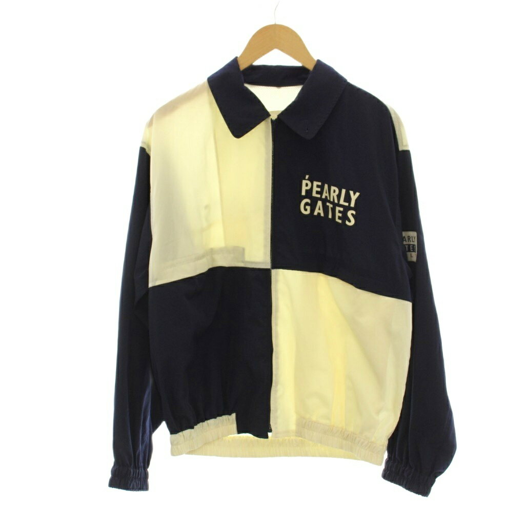 樂天商城 - 【中古】パーリーゲイツ PEARLY GATES ジャケット 上着 M ベージュ 紺 ネイビー シャツカラー 長袖 /LP メンズ 【ベクトル 古着】 260415