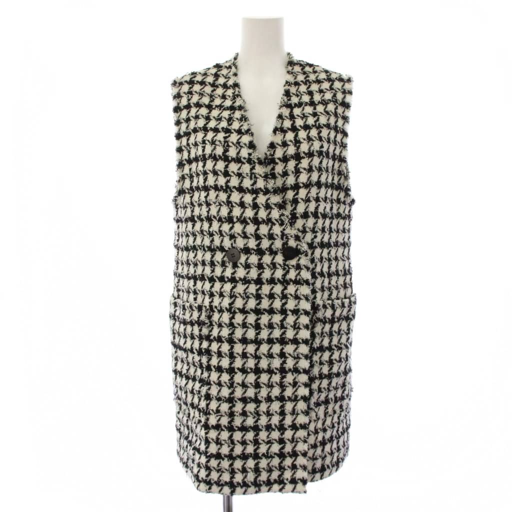 【中古】ボールジー BALLSEY トゥモローランド 24SS LINTON TWEED COLLECTION Gilet ベスト ジャケット チェック柄 ツイード 36 白 黒 11-07-41-07901 /BM レディース 【ベクトル 古着】 260421（楽天・ブランド古着ベクトルプレミアム店）