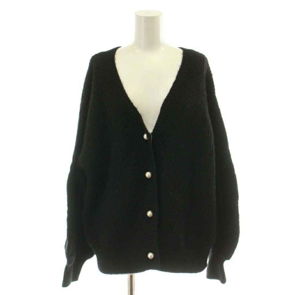 【中古】ジルバイジルスチュアート JILL by JILLSTUART カーディガン F 黒 ブラック 無地 Vネック 長袖 /DU レディース 【ベクトル 古着】 260415