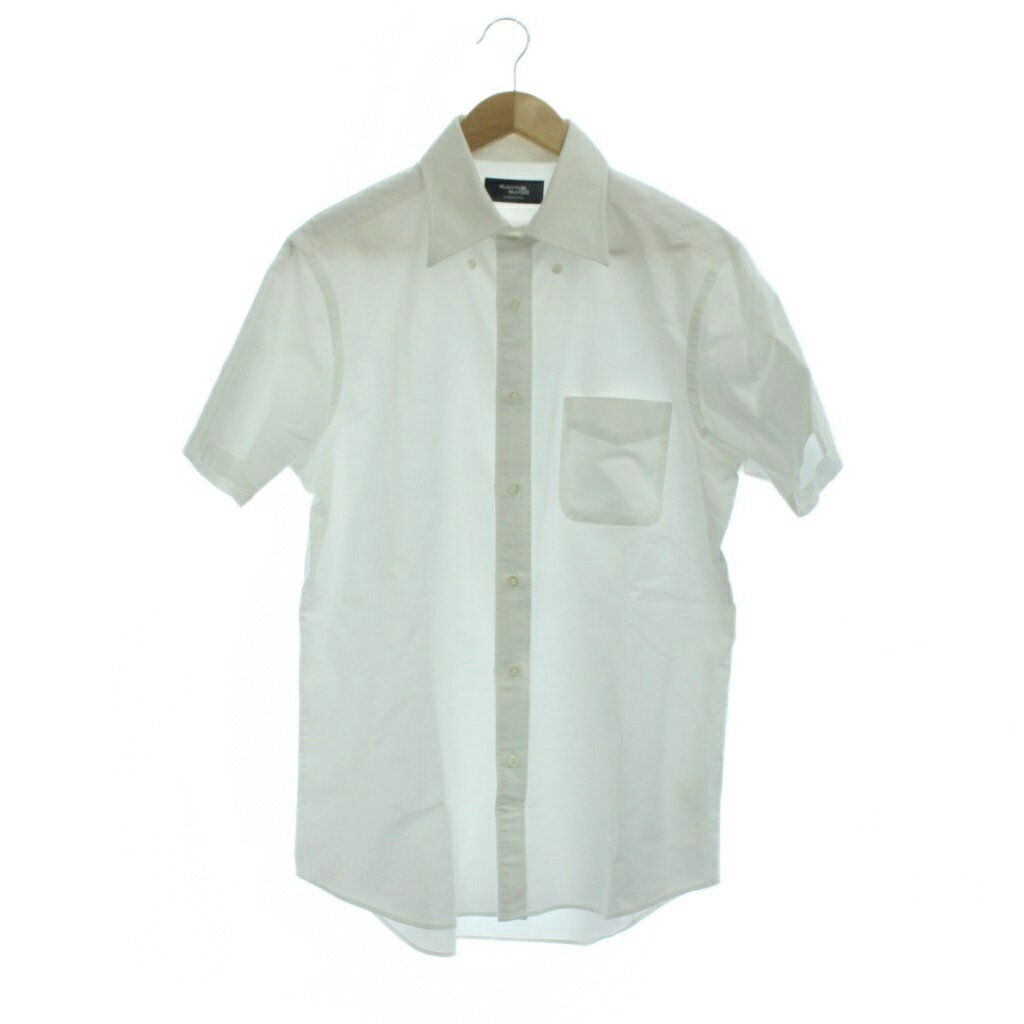 【中古】メーカーズシャツ カマクラ MAKER 039 S SHIRT 鎌倉 シャツ L 白 半袖 ボタンダウンカラー 無地 /JP メンズ 【ベクトル 古着】 260418