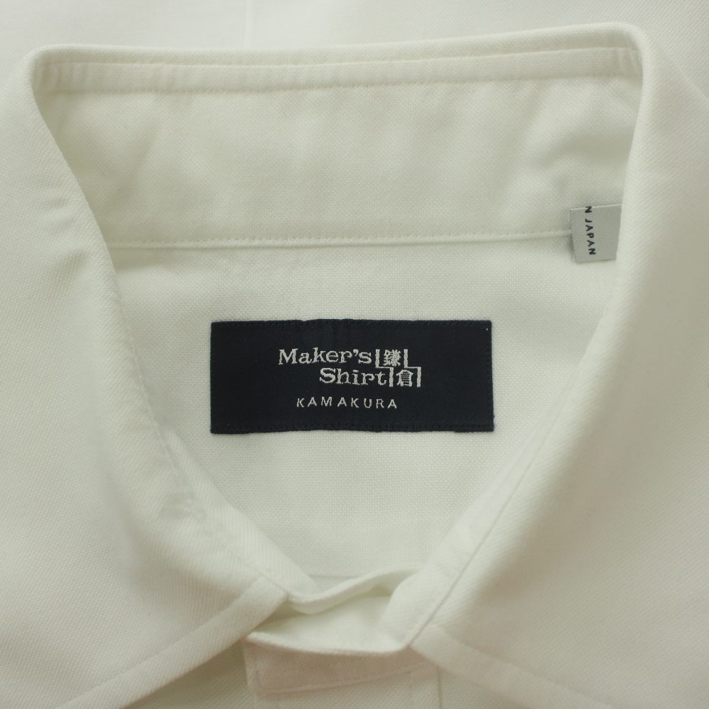 【中古】メーカーズシャツ カマクラ MAKER'S SHIRT 鎌倉 シャツ L 白 半袖 ボタン...