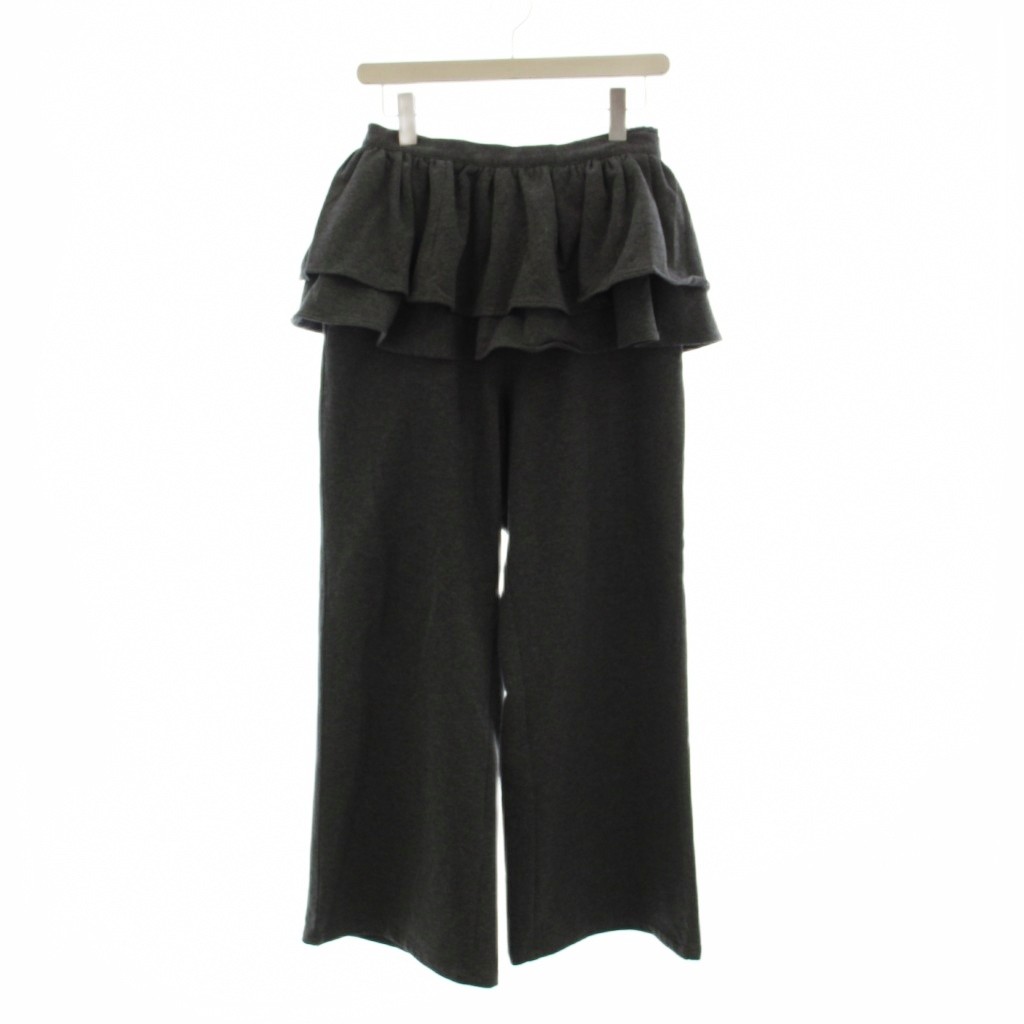 シンプリシテェ Simplicite 25AW スウェット パンツ グレー ウォッシャブル フリルスカート ワイド 無地 /LP レディース  260422