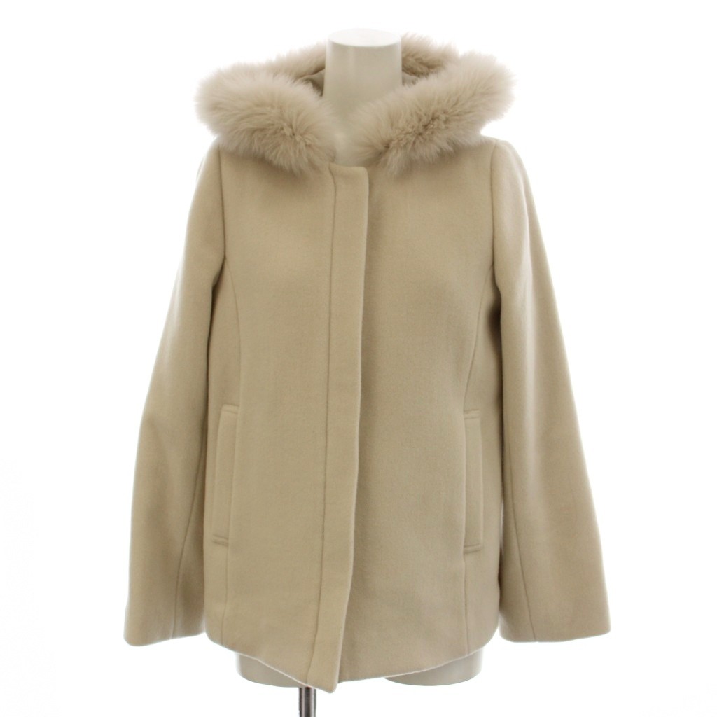 【中古】エニィスィス エニシス anySiS 21AW コート 1 白 ホワイト フード ファー 長袖 /LP レディース 【ベクトル 古着】 260422