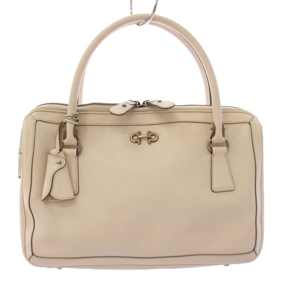 VANESSA BRUNO - 【中古】サルヴァトーレフェラガモ Salvatore Ferragamo トートバッグ ハンドバッグ ガンチーニ レザー ピンクベージュ /TK レディース 【ベクトル 古着】 260429