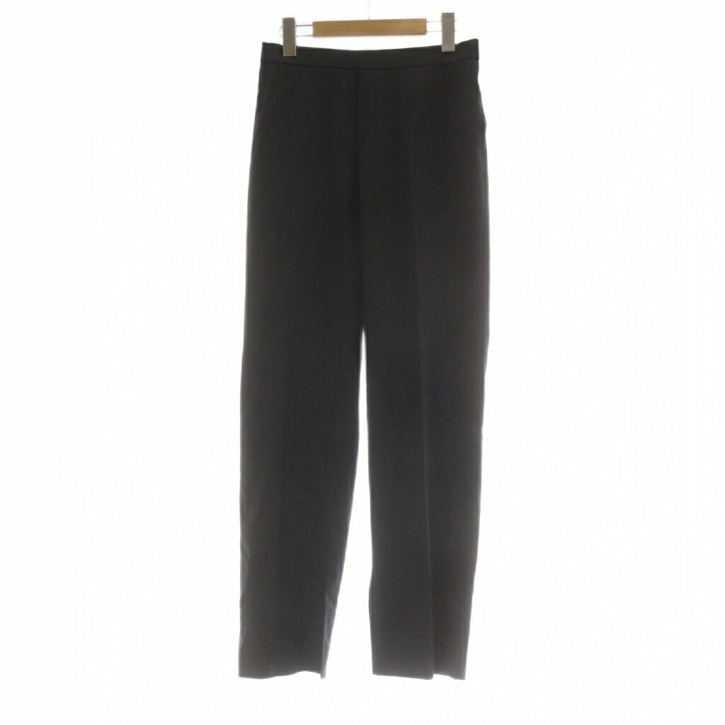 エーピーストゥディオ AP STUDIO Wool polyester Inside slit Pants パンツ スラックス ウール 38 黒 ブラック ゴムウエスト /AU レディース  260423