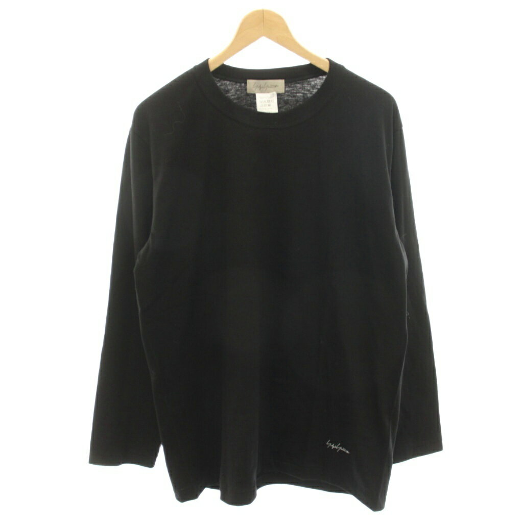 【中古】ヨウジヤマモト YOHJI YAMAMOTO 2 PACK T-shirts Tシャツ カットソー ロゴ 長袖 2 黒 ブラック FL-T51-053A /HN メンズ 【ベクトル 古着】 260423