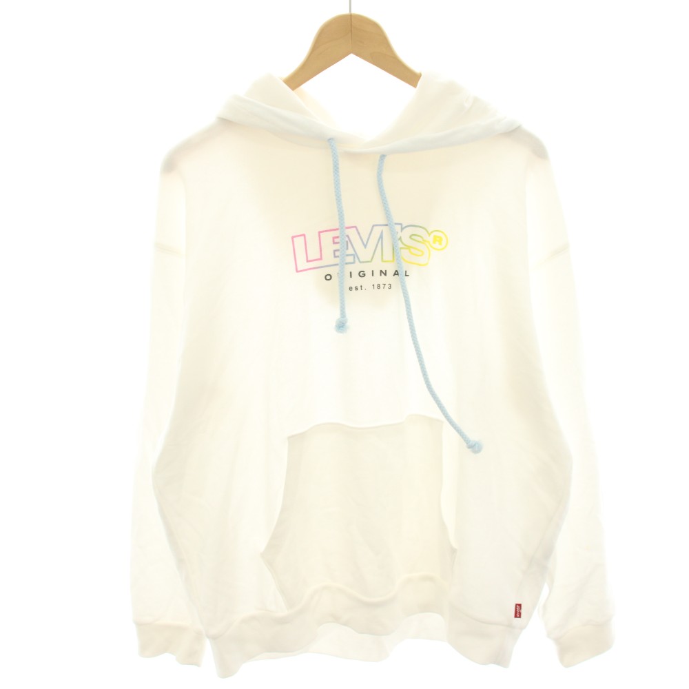 【中古】リーバイス Levi's パーカー スウェット プルオーバー ロゴプリント 長袖 S 白 ホワイト /HN ■MA レディース 【ベクトル 古着】 260424ブランドリーバイス Levi's表記サイズS実寸サイズ身幅：58cm　着丈：60cm　ゆき丈：78cm　　素材綿 ポリエステル色白 ホワイト 状態使用感が少なく、かなり状態の良い商品です。 ※あくまでも中古品ですので掲載写真や記載内容をご確認いただき、ご理解の上ご購入ください。備考代理店 リーバイ・ストラウスジャパン（株）商品のお問い合わせの回答を休止しております。＊各商品ページの商品詳細等をご確認の上ご購入ください。【中古】リーバイス Levi's パーカー スウェット プルオーバー ロゴプリント 長袖 S 白 ホワイト /HN ■MA レディース 【ベクトル 古着】 260424状態ランク　”A”詳細については、下記および「状態ランクについて」ページをご覧ください。未使用・新品の商品ほぼ新品同様の商品使用感が少なく、かなり状態の良い商品使用感はあるが、傷や汚れの少ない商品使用感の他、傷や汚れが見られる商品かなり大きな傷みがある難あり商品※S〜CランクはUSED品となりますので、使用感をご理解の上でご入札下さい。状態ランクについてinformationブランドリーバイス Levi's表記サイズS実寸サイズ身幅：58cm　着丈：60cm　ゆき丈：78cm　　素材綿 ポリエステル色白 ホワイト 状態使用感が少なく、かなり状態の良い商品です。 ※あくまでも中古品ですので掲載写真や記載内容をご確認いただき、ご理解の上ご購入ください。備考代理店 リーバイ・ストラウスジャパン（株）商品のお問い合わせの回答を休止しております。＊各商品ページの商品詳細等をご確認の上ご購入ください。本商品は一点物です他サイトや店舗にて販売している商品です。多少のお時間差にて欠品になることもございます。予めご了承頂ますようお願い致します。ベクトル・サイズガイドはこちらこの商品と同じブランドの商品を見る
