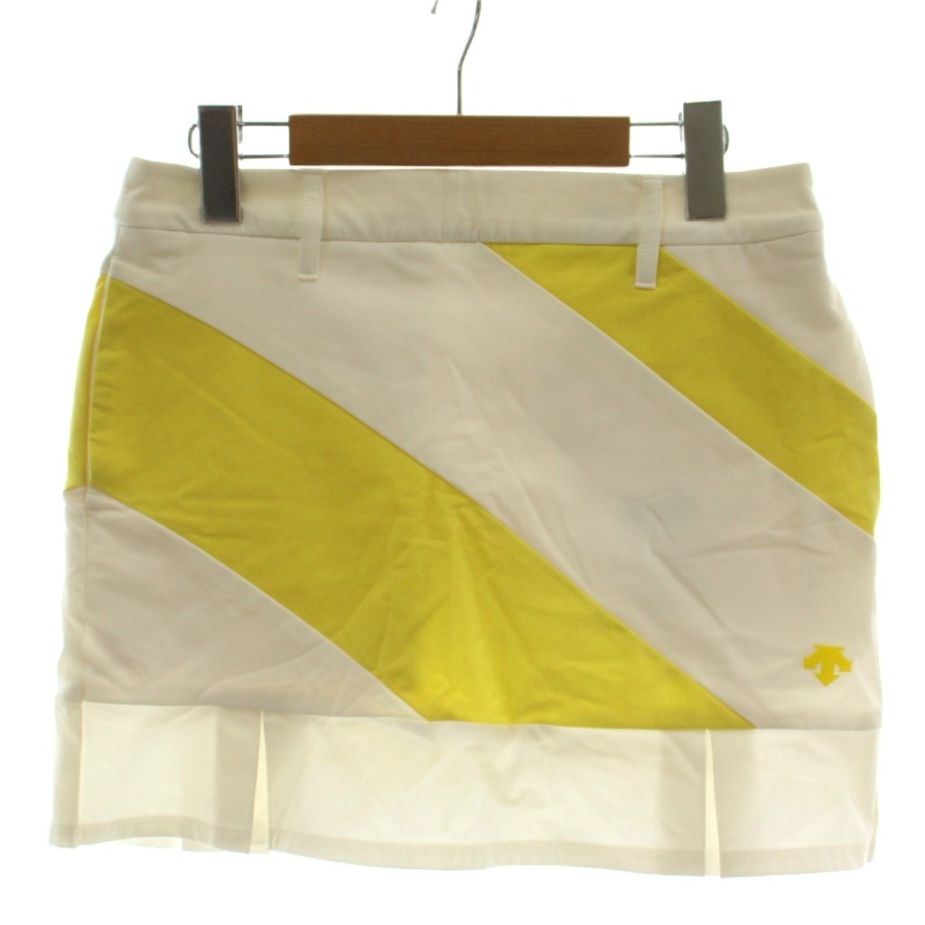 【中古】デサント DESCENTE キュロット スカート 64/M 白 黄 ミニ丈 台形 DGWMJE03 /GG レディース 【ベクトル 古着】 260423