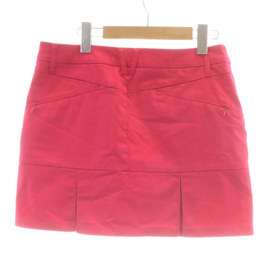 【中古】デサント DESCENTE GOLF ゴルフ キュロット スカート L ピンク 無地 ミニ プリーツデザイン /AU レディース 【ベクトル 古着】 260427