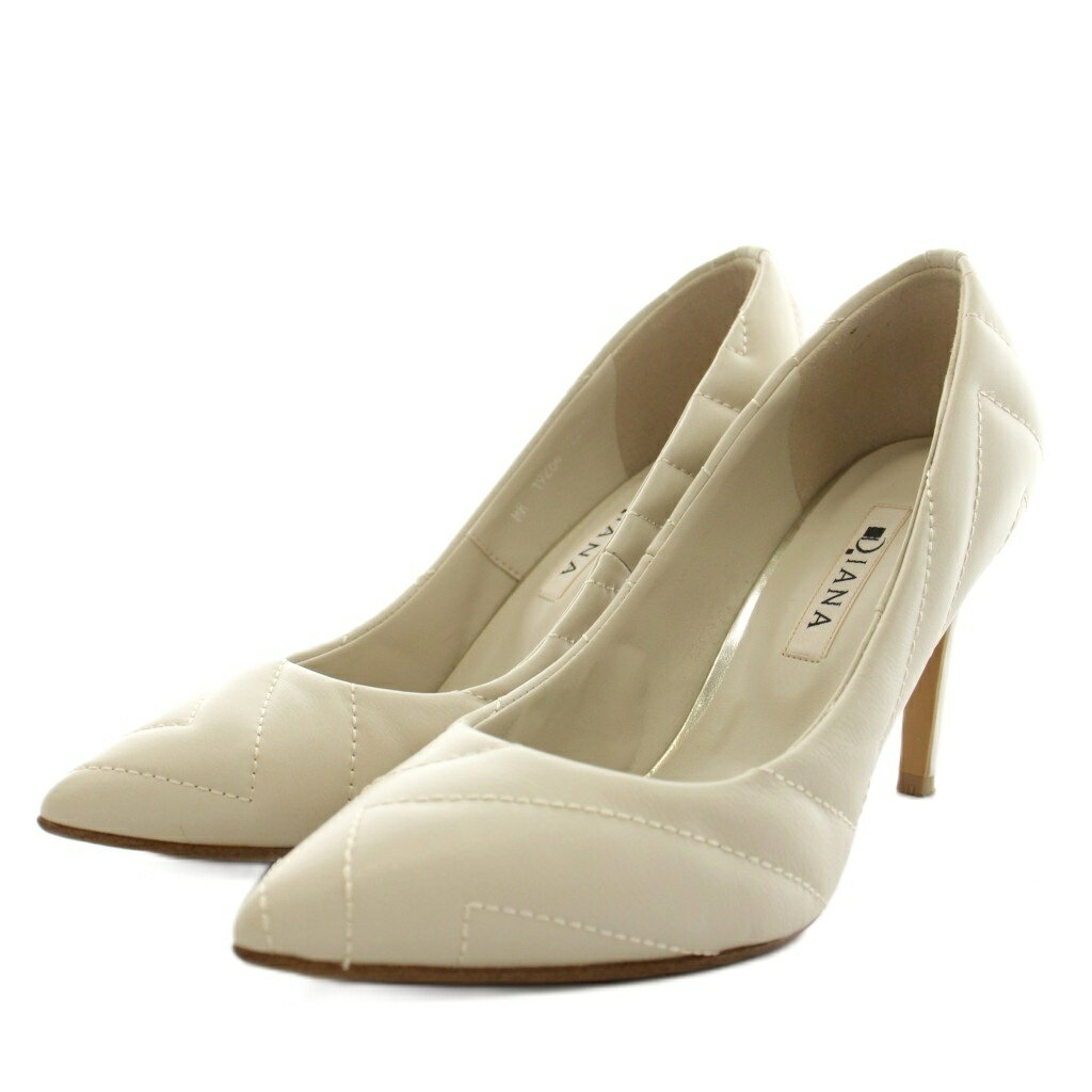 樂天商城 - 【中古】ダイアナ DIANA パンプス ポインテッドトゥ ヒール キルティング 22.5cm ベージュ MR19264 /AN37 レディース 【ベクトル 古着】 260427