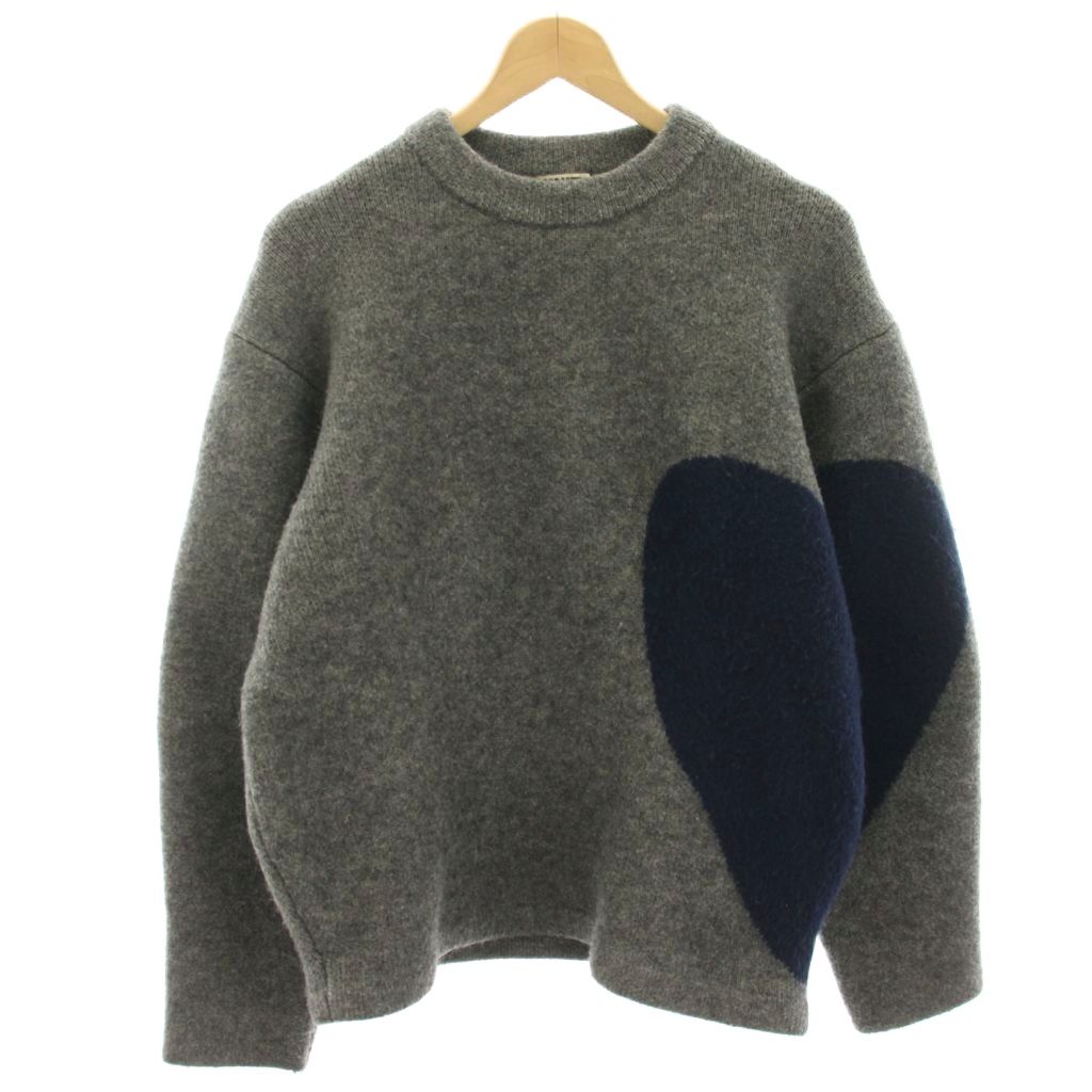 【中古】ンニット NKNIT クルーネックハートニットプルオーバー セーター 長袖 ウール混 0 グレー NKNIT23AW-N36 /HN レディース 【ベクトル 古着】 260508