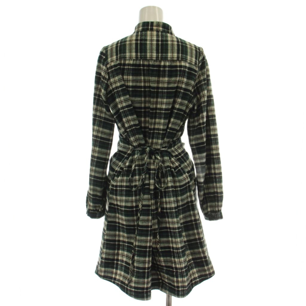 【中古】テンダンス パーレイビームス tendance par Ray BEAMS ワンピース シャツワンピ 緑 長袖 膝丈 チェック柄 /GG ■MA レディース 【ベクトル 古着】 260427 3