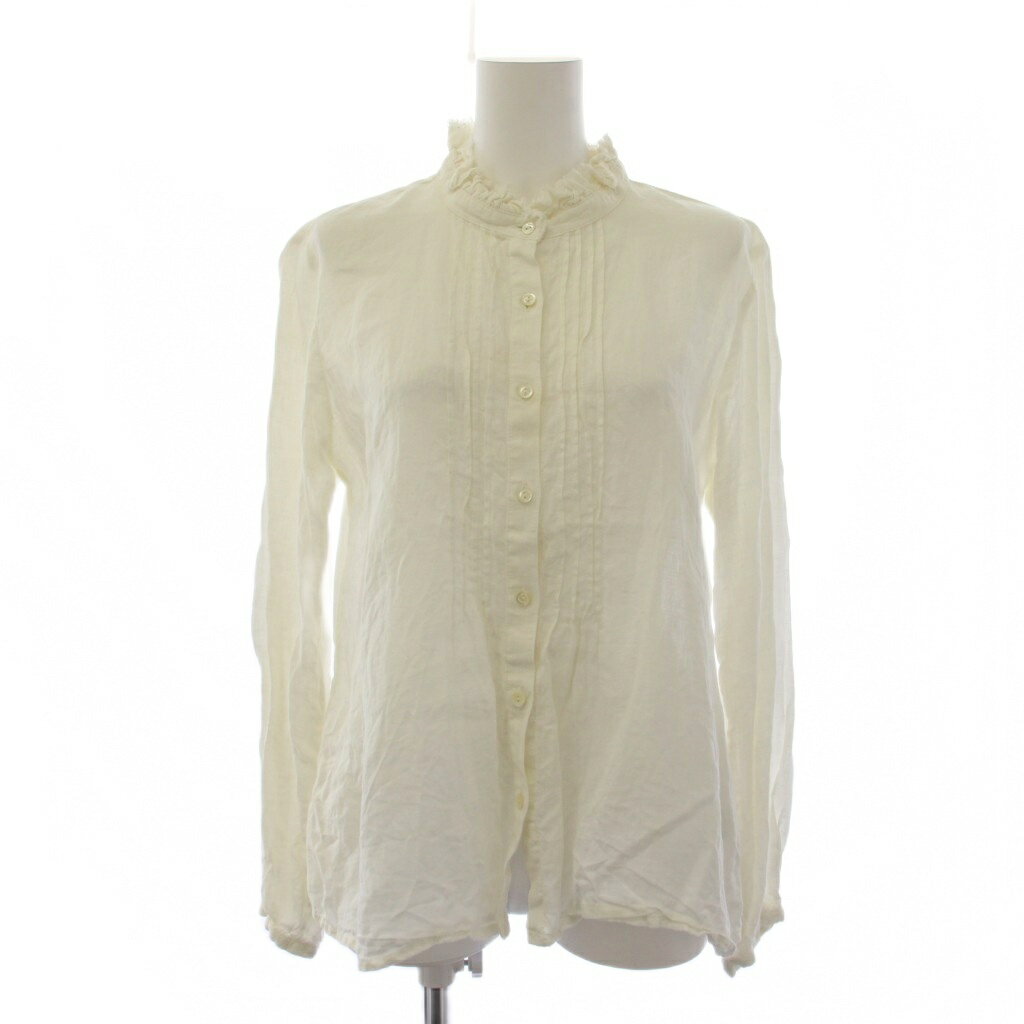 Rakuten - 【中古】ネストローブ nest Robe シャツ ブラウス 長袖 フリル リネン F 白 /BM レディース 【ベクトル 古着】 260502