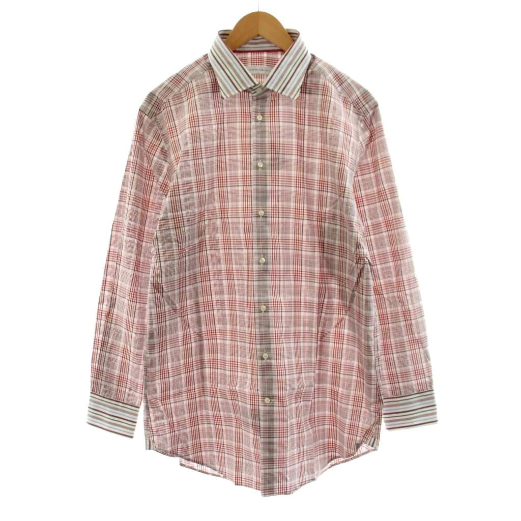 Other - 【中古】エトロ ETRO カジュアルシャツ 長袖 チェック柄 43 赤 レッド ピンク 171-11454-6114 /KU メンズ 【ベクトル 古着】 260507
