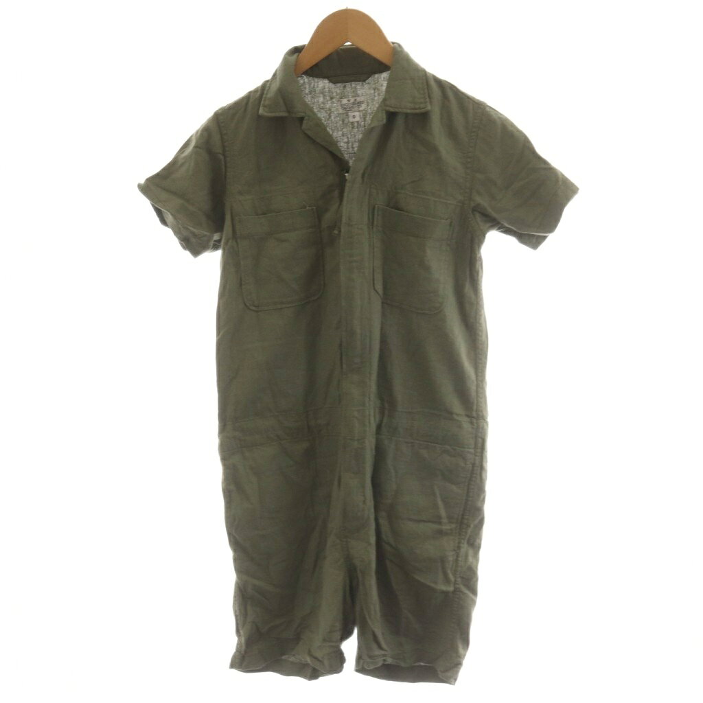 エンジニアードガーメンツ Engineered Garments オールインワン ハーフパンツ 半袖 麻 リネン 0 カーキ /AN35 レディース  260507