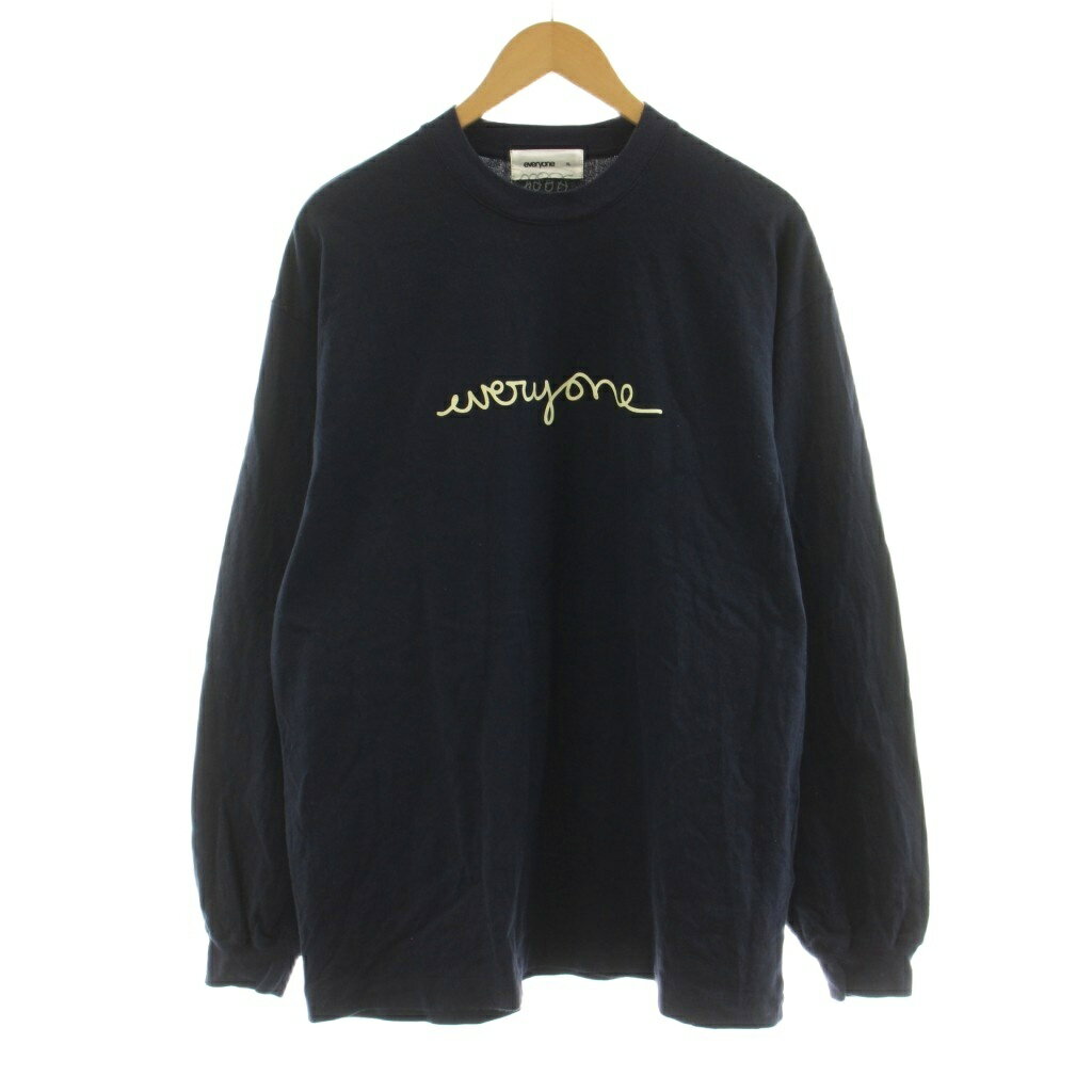 Rakuten - 【中古】エブリワン everyone long Sleeve tee shirt Tシャツ カットソー 長袖 ロゴ プリント XL 紺 ネイビー EV23-CS10 /KU メンズ 【ベクトル 古着】 260512