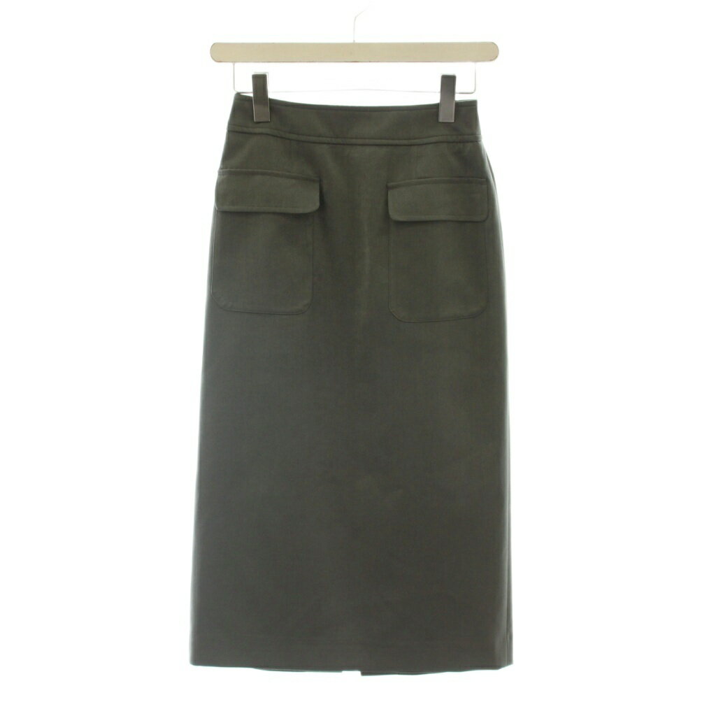 Rakuten - 【中古】ボールジー BALLSEY トゥモローランド 23AW タイトスカート 32 カーキ フラップポケット ブラッシュドサテン サイドポケット ロング丈 /LP レディース 【ベクトル 古着】 260515