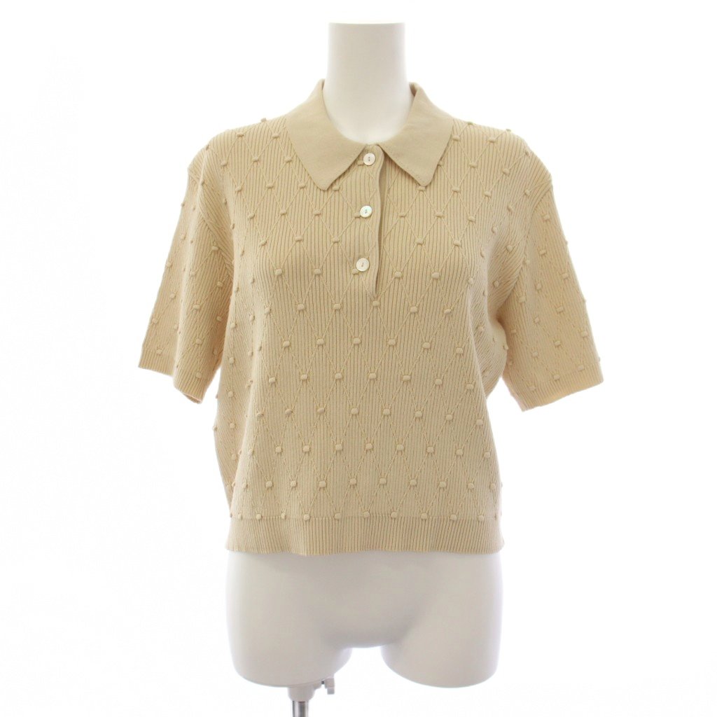 【中古】ナキエ NACKIYE 25SS ニット ポロシャツ 半袖 S ベージュ 4110800392 /BM レディース 【ベクトル 古着】 260514