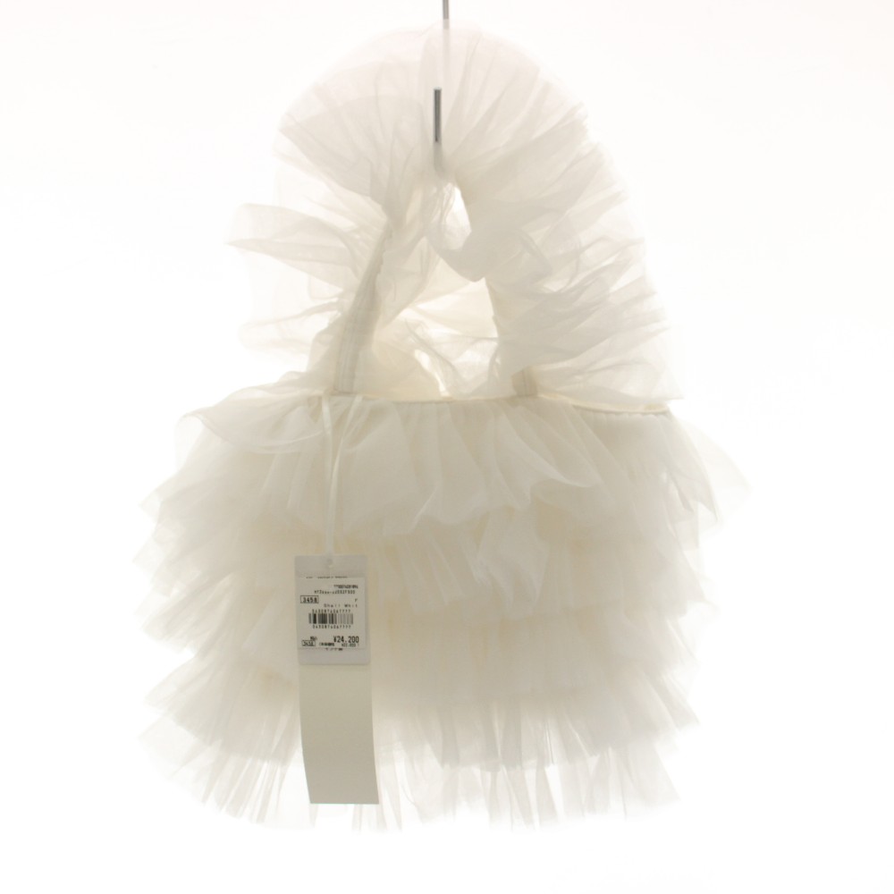 未使用品 マイラン MYLAN フリルドバッグS Frilled Bag S ハンドバッグ チュール 白 ホワイト MY24SS-ZZ032 /YT レディース  260518