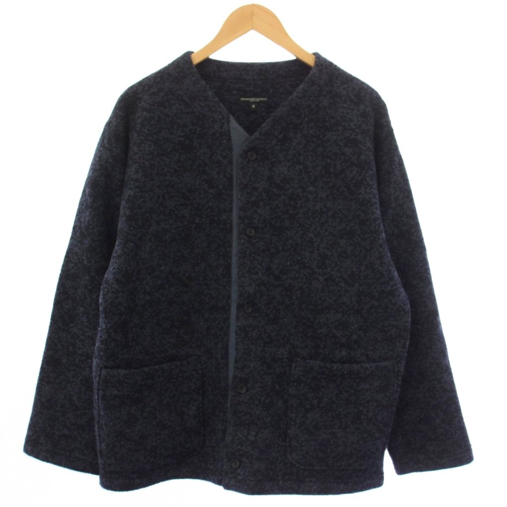 エンジニアードガーメンツ Engineered Garments ノーカラージャケット ネップ S 紺 ネイビー /TK メンズ  260516