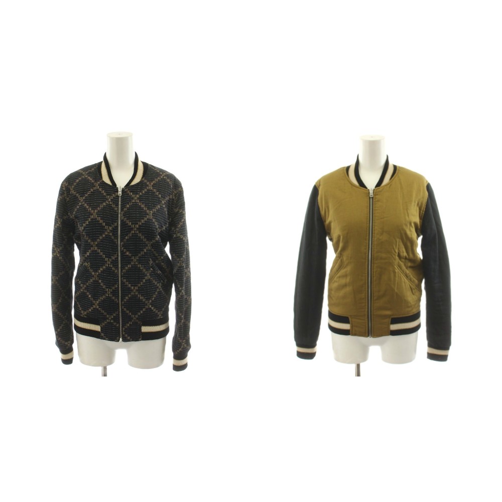Rakuten - 【中古】イザベル マラン エトワール ISABEL MARANT ETOILE ブルゾン ジャケット リバーシブル 中綿 総柄 ロゴ 34 ベージュ 黒 ブラック 78-07-73-07003 /AN74 レディース 【ベクトル 古着】 260520