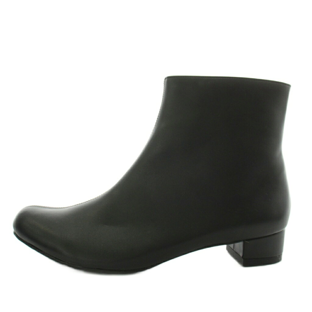 ラクナ RAKUNA SEITAI BOOTS ショートブーツ チャンキーヒール アーモンドトゥ LL 黒 ブラック /AN73 レディース  260527