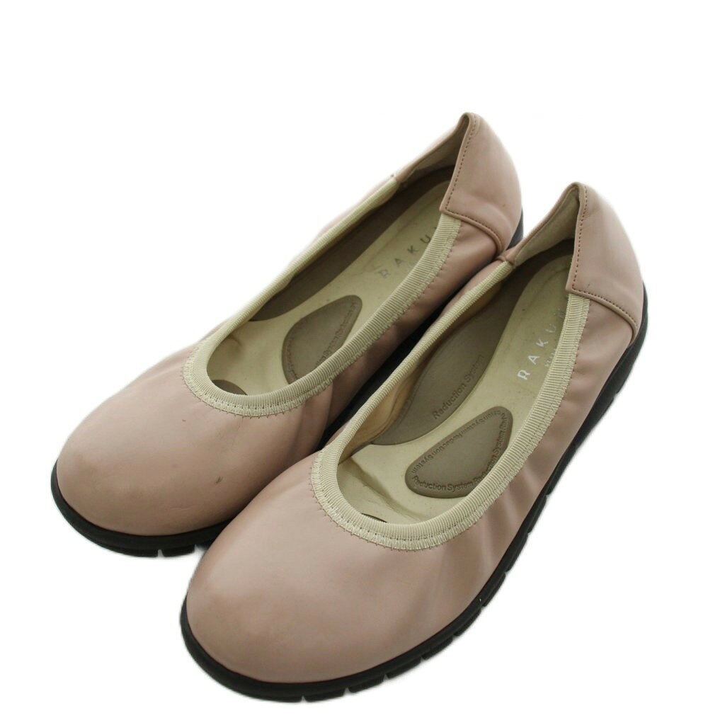 ラクナ RAKUNA SEITAI BALLET パンプス ラウンドトゥ 24.5cm ピンク /AN47 レディース  260522