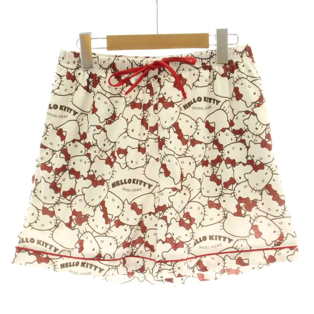 乐天商城 - 【中古】スナイデル SNIDEL 25SS HOME × ハローキティ 25SS ナイトウエア パジャマ Free 白 ホワイト ハローキティ柄 ドローストリング ショート丈 /DU レディース 【ベクトル 古着】 260525