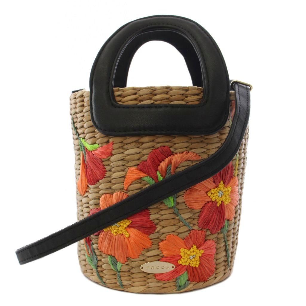 【中古】トッカ TOCCA かごバッグ ハンドバッグ ショルダーバッグ 2WAY 花柄 ベージュ /BM レディース 【ベクトル 古着】 260528