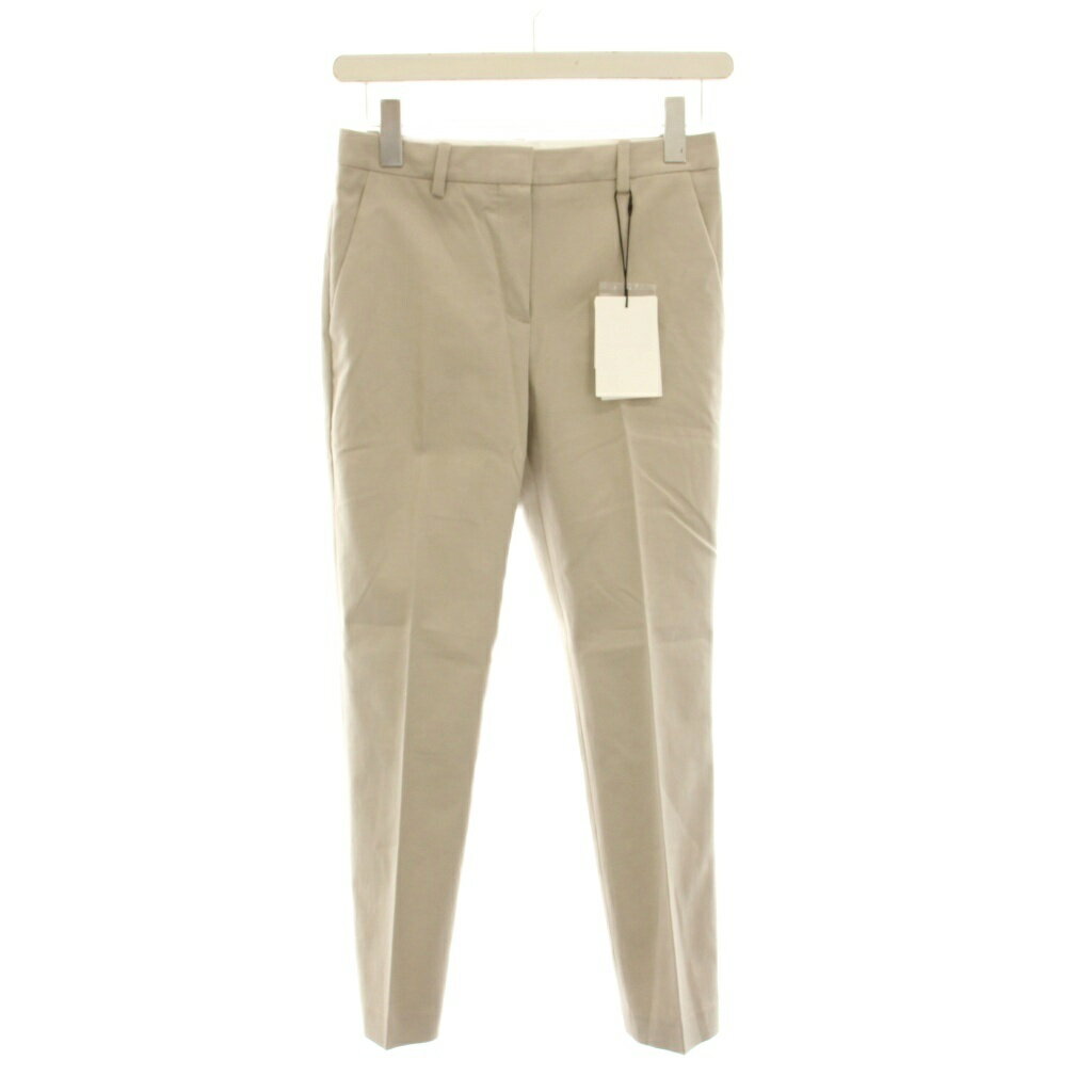 未使用品 セオリー Theory 23SS stretch canvas treeca gz スリム テーパードパンツ XX0 グレージュ /YM レディース  260525