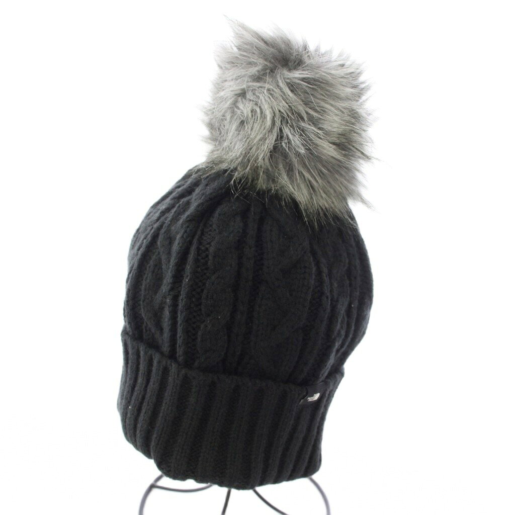 ザノースフェイス THE NORTH FACE Oh Mega Fur Pom Beanie ニット帽 帽子 ワッチキャップ ONE 黒 ブラック グレー NF0A3FJM /TK レディース  260604
