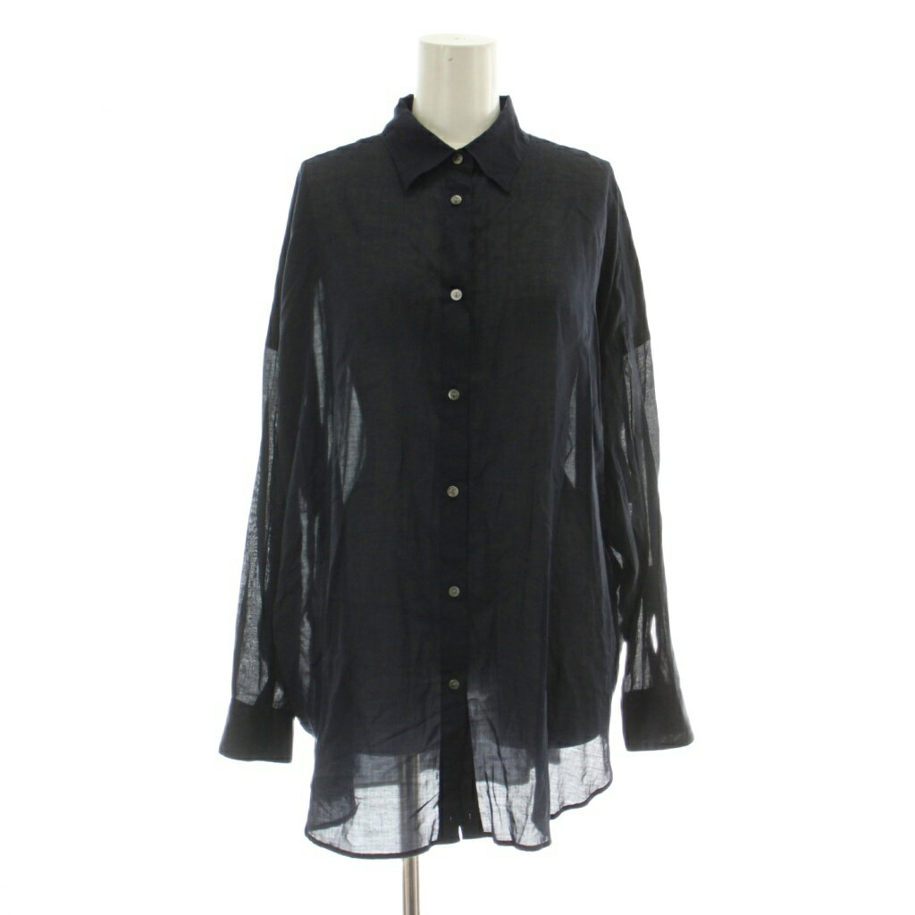 【中古】スピック&スパン Spick&Span 25SS シアーカシュクールシャツ シャツ ブラウス Free 紺 ネイビー 長袖 シアー レギュラーカラー 25050200219020 /DU レディース 【ベクトル 古着】 260527