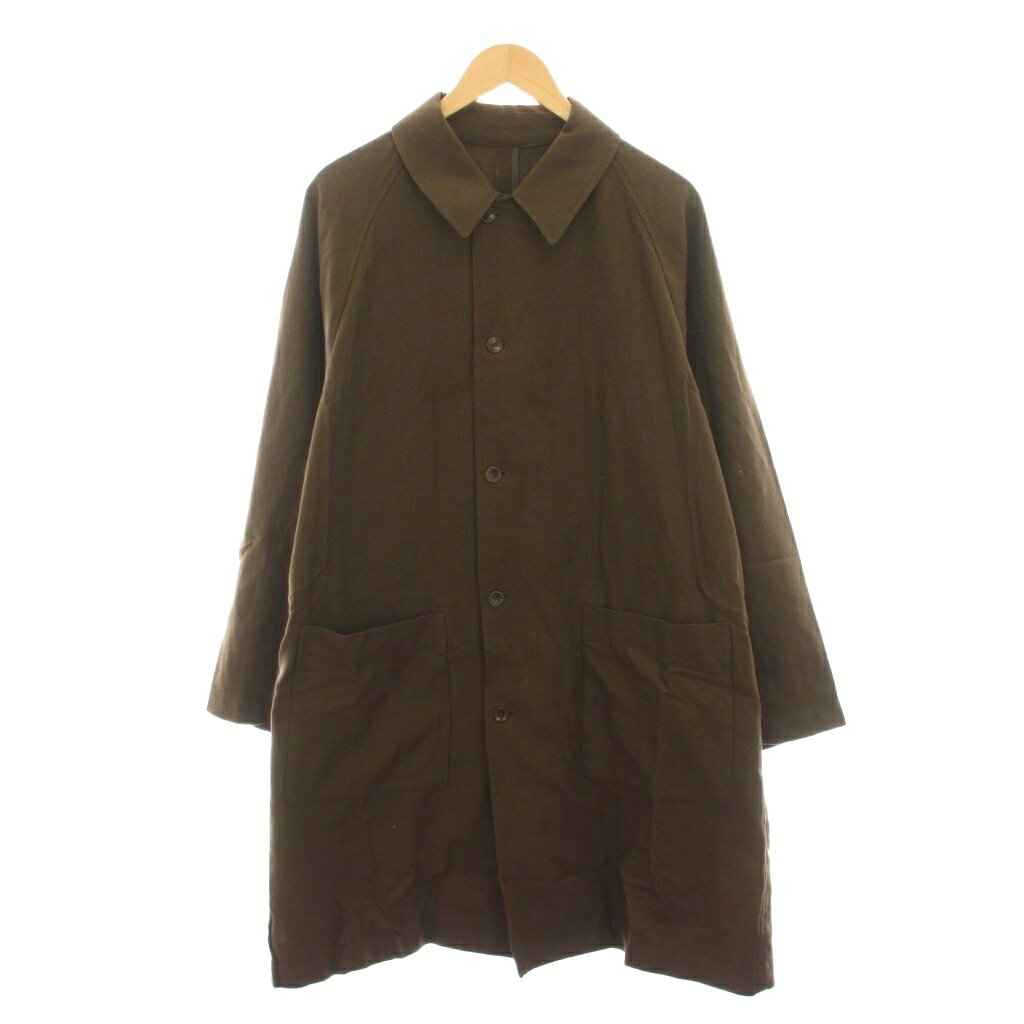 スティーブンアラン Steven Alan C/W SHIRT BALCOLLAR COAT ステンカラーコート アウター L 茶色 ブラウン 無地 長袖 8125-199-0270 /YM メンズ  260530