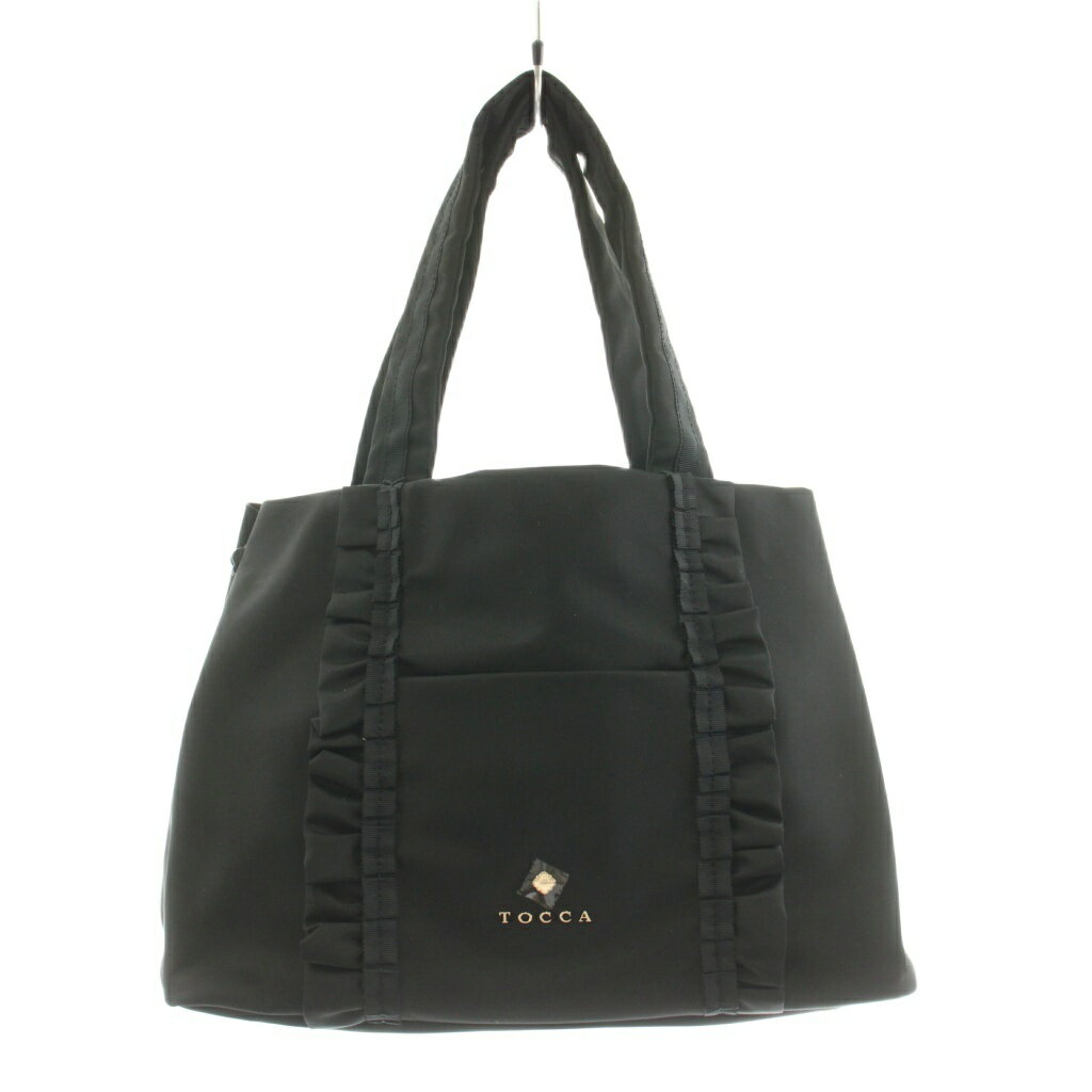 【中古】トッカ TOCCA FRILL A4 NYLONTOTE トートバッグ ハンドバッグ フリル ナイロン 黒 ブラック /KU レディース 【ベクトル 古着】 260601
