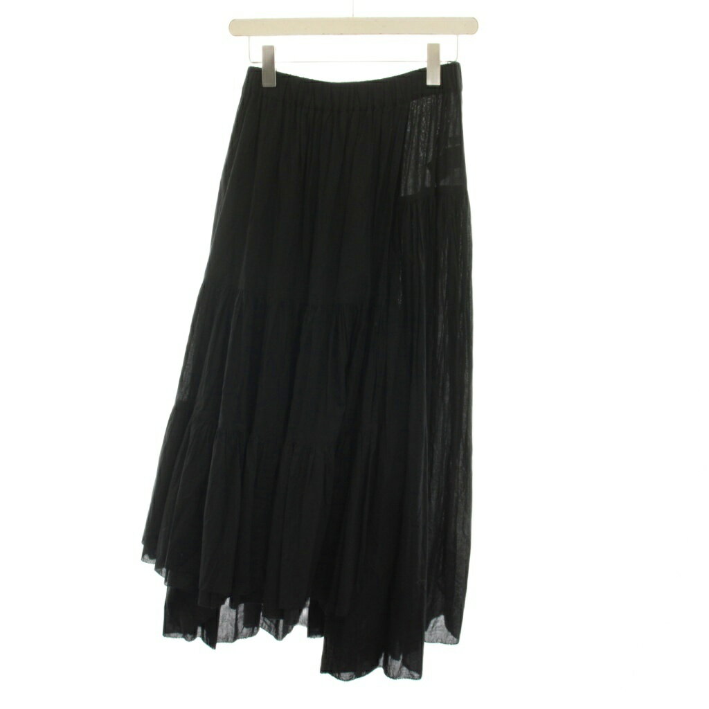 ドゥーズィエムクラス DEUXIEME CLASSE エブリデイアイライク EVERYDAY I LIKE 25AW ドラマティックラップ Dramatic Wrap スカート ロング フレア イージー ウエストゴム 36 黒 ブラック 25060500806030 /YT レディース  260529