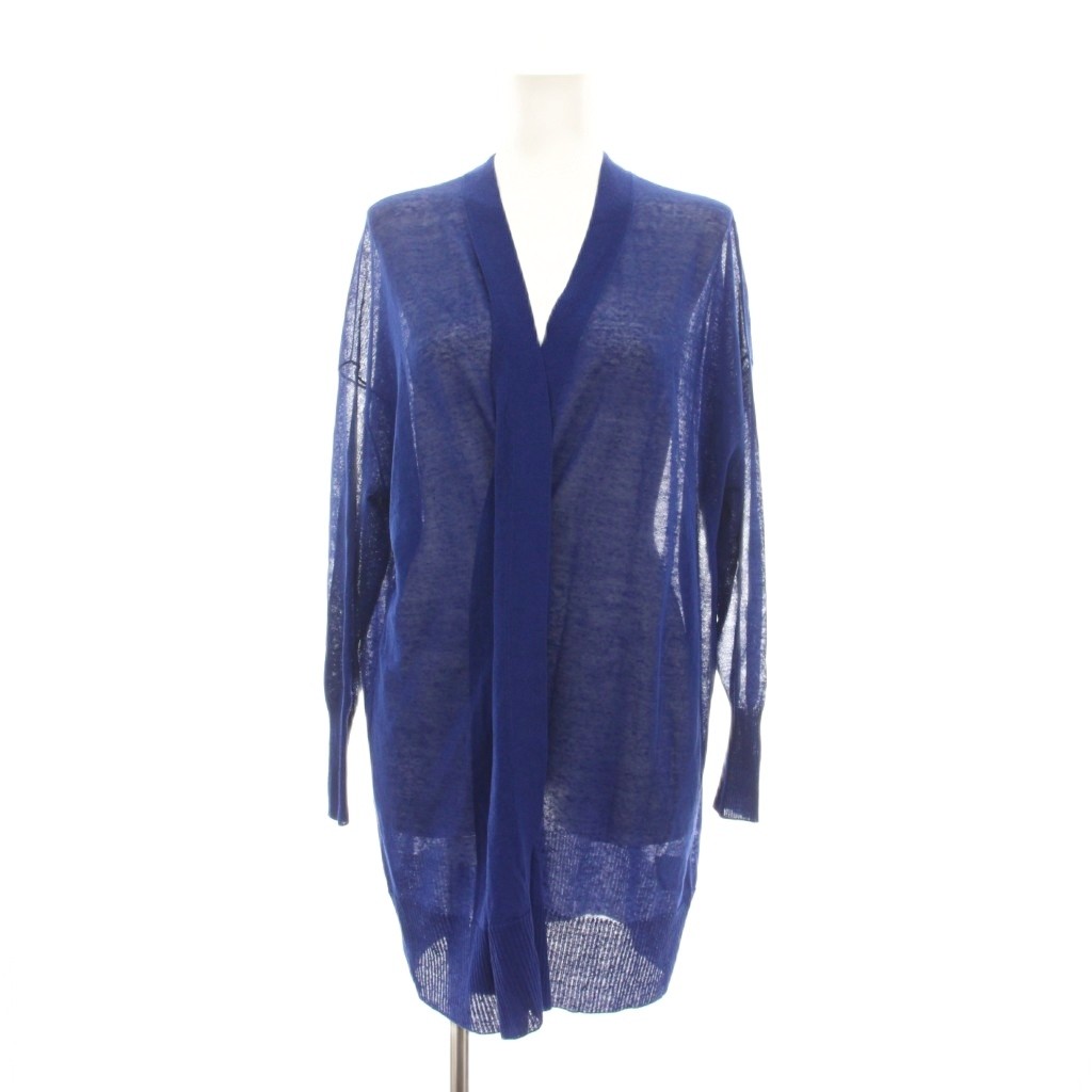 セオリーリュクス theory luxe 24SS FORTUNA DOLLY カーディガン ニット シアー シースルー リネン混 38 青 ブルー 長袖 03-4203704 /YM レディース  260601