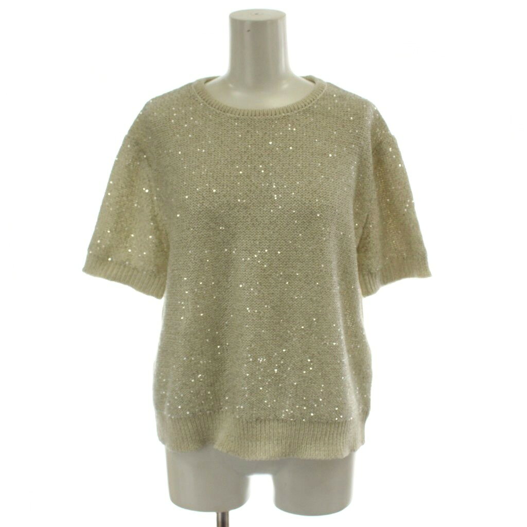 【中古】ザラ ZARA ニット カットソー EUR S アイボリー スパンコール 半袖 ラウンドネック /GG レディース 【ベクトル 古着】 260604ブランドザラ ZARA表記サイズEUR S実寸サイズ肩幅：41.5cm　身幅：47cm　着丈：52cm　袖丈：20.5cm　　素材ポリエステル色アイボリー状態後身頃下部に薄汚れがありますが、その他に目立ったダメージはなく、問題なくご使用いただける商品です。 ※あくまでも中古品ですので掲載写真や記載内容をご確認いただき、ご理解の上ご購入ください。備考（株）ITXジャパン商品のお問い合わせの回答を休止しております。＊各商品ページの商品詳細等をご確認の上ご購入ください。【中古】ザラ ZARA ニット カットソー EUR S アイボリー スパンコール 半袖 ラウンドネック /GG レディース 【ベクトル 古着】 260604状態ランク　”AB”詳細については、下記および「状態ランクについて」ページをご覧ください。未使用・新品の商品ほぼ新品同様の商品使用感が少なく、かなり状態の良い商品使用感はあるが、傷や汚れの少ない商品使用感の他、傷や汚れが見られる商品かなり大きな傷みがある難あり商品※S〜CランクはUSED品となりますので、使用感をご理解の上でご入札下さい。状態ランクについてinformationブランドザラ ZARA表記サイズEUR S実寸サイズ肩幅：41.5cm　身幅：47cm　着丈：52cm　袖丈：20.5cm　　素材ポリエステル色アイボリー状態後身頃下部に薄汚れがありますが、その他に目立ったダメージはなく、問題なくご使用いただける商品です。 ※あくまでも中古品ですので掲載写真や記載内容をご確認いただき、ご理解の上ご購入ください。備考（株）ITXジャパン商品のお問い合わせの回答を休止しております。＊各商品ページの商品詳細等をご確認の上ご購入ください。本商品は一点物です他サイトや店舗にて販売している商品です。多少のお時間差にて欠品になることもございます。予めご了承頂ますようお願い致します。ベクトル・サイズガイドはこちらこの商品と同じブランドの商品を見る